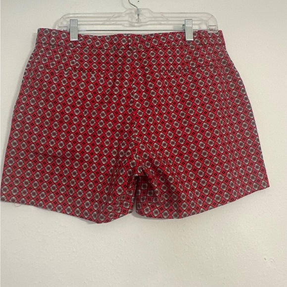 Banana Republic Red Geometric Flat Front Plaid Shorts - Picture 10 of 10
